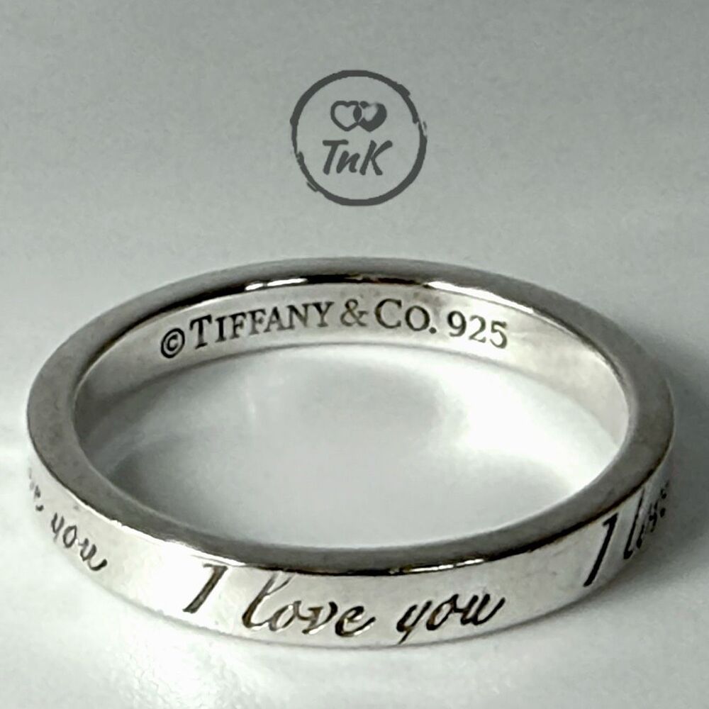 Tiffany Retired Notes "I Love You" Ring - Sterling Silver - Size 6.75 - Picture 10 of 16